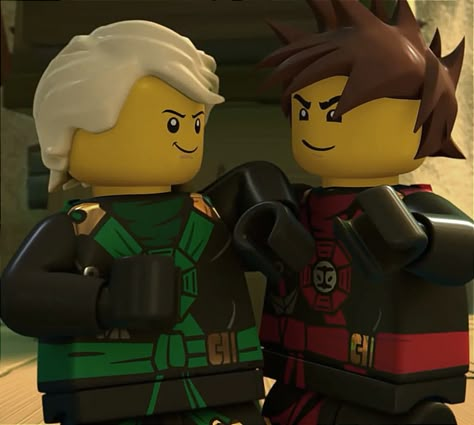 Lloyd And Kai Ninjago, Kai And Lloyd Brothers, Ninjago Kai And Lloyd, Ninjago Lloyd And Kai, Ninjago Kai X Lloyd, Rgb Siblings, Kai And Lloyd, Green Powers, Lloyd X Kai