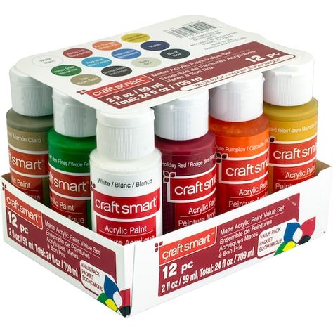 Shop for the Craft Smart™ Matte Acrylic Paint Value Set at Michaels S Craft, Michaels Craft, Recycle Cans, Apple Barrel, Acrylic Craft Paint, Painting Party, Acrylic Paint Set, Holiday Red, Mccalls Patterns