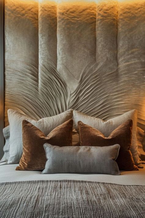 Make a bold statement with unique headboards that elevate your bedroom style. #StatementHeadboards #BedroomDecor #BoldInteriors Bed Back Wall Design, Bed Back Wall, Back Wall Design, Statement Headboard, Unique Headboards, Headboard Wall, Pretty Bedroom, Bed Back, Bedroom Style