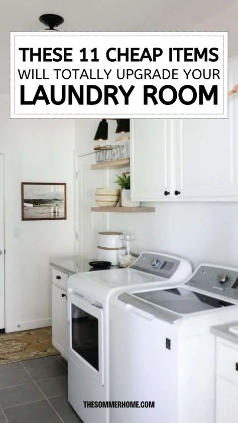 Discover budget-friendly tips and tricks to achieve your dream laundry room makeover! From small space solutions to clever hacks, learn how to transform your laundry area into a stylish and functional oasis without breaking the bank. Room Makeover On A Budget, Laundry Room Decor Ideas, Narrow Laundry Room, Full Closet, Laundry Room Ideas Small Space, Dream Laundry Room, Laundry Room Ideas, Small Laundry Rooms, Tiny Space