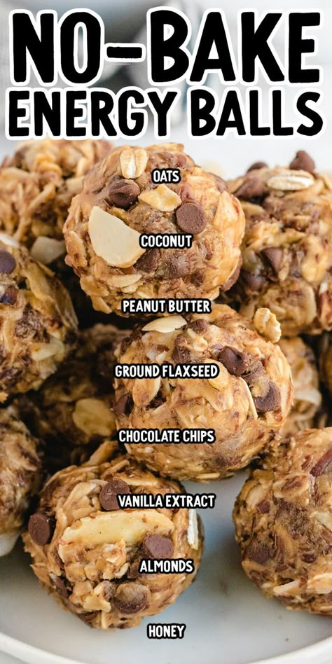 Energy Balls Peanut Butter Protein Snacks, Oatmeal Energy Balls Recipe, Healthy Peanut Butter Balls, Easy Protein Snacks, Toddler Snack Ideas, Easy Homemade Snacks, Energy Bites Recipe, Protein Balls Healthy, Energy Bites Healthy