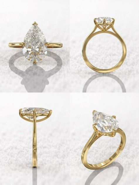 pear cut ring Pear Ring Set, Cathedral Setting Engagement Ring, Cathedral Solitaire Engagement Ring, Cathedral Ring Setting, Cathedral Ring, Rose Gold Moissanite Ring, Pear Wedding Ring, Gold Moissanite Ring, Cathedral Engagement Rings