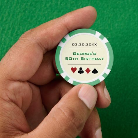 Green Black Las Vegas Casino Poker Chip Birthday - Sympathy Tokens gifts Pink Casino Theme Party, Vegas Party Favors, Casino Birthday Theme, Poker Birthday Party, Vegas Birthday Party, Las Vegas Party Theme, Las Vegas Birthday, Casino Birthday Party, Vegas Theme Party