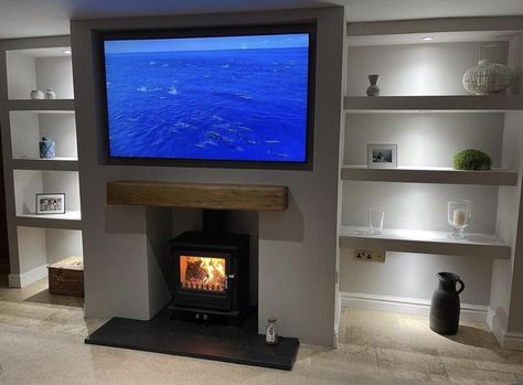 Tv Alcove Ideas, Living Room Tv Unit Design, Room Tv Unit Design, Living Room Design Green, Tv Wall Built In Ideas, Modern Tv Unit Design, Built In Tv Wall, Tv Accent Wall, Built In Tv