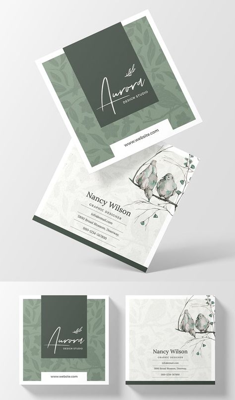 Minimal Square Business Card Design Designing Business Cards, Art Business Card Design, Square Business Card Ideas, Graphic Card Design, Design Card Ideas, Square Card Design, Elegant Card Design, Cool Card Design, Visit Card Ideas