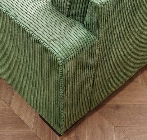 Courdory Couch, Green Corduroy Couch, Olive Green Couches, Corduroy Couch, 3 Seater Couch, Corduroy Sofa, Green Couch, House Things, Couches Living Room