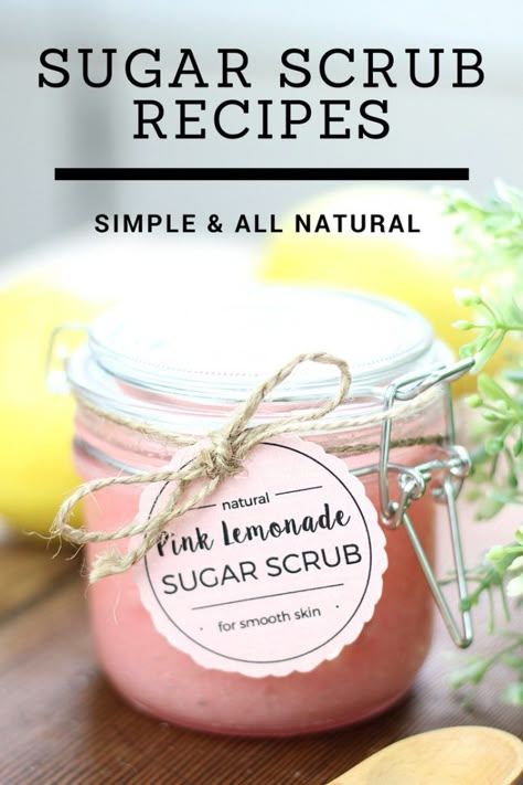 Diy Sugar Scrubs, Easy Sugar Scrub, Scrub Recipe Diy, Homemade Sugar Scrub, Diy Sugar Scrub Recipe, Natural Sugar Scrubs, Lemon Sugar Scrub, Diy Sugar Scrub, Body Scrub Recipe