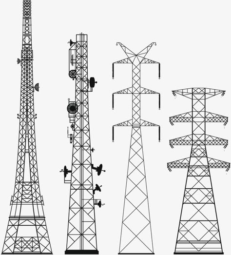 Transmission Tower, Line Png, Civil Engineering Construction, Perspective Drawing Architecture, Electronic Circuit Design, Electrical Circuit Diagram, Power Tower, Transmission Line, Power Lines