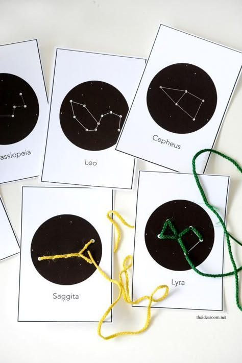 Diy Constellation, Constellation Craft, Space Preschool, Tata Surya, Space Unit, Lacing Cards, Space Camp, The Constellations, Space Activities