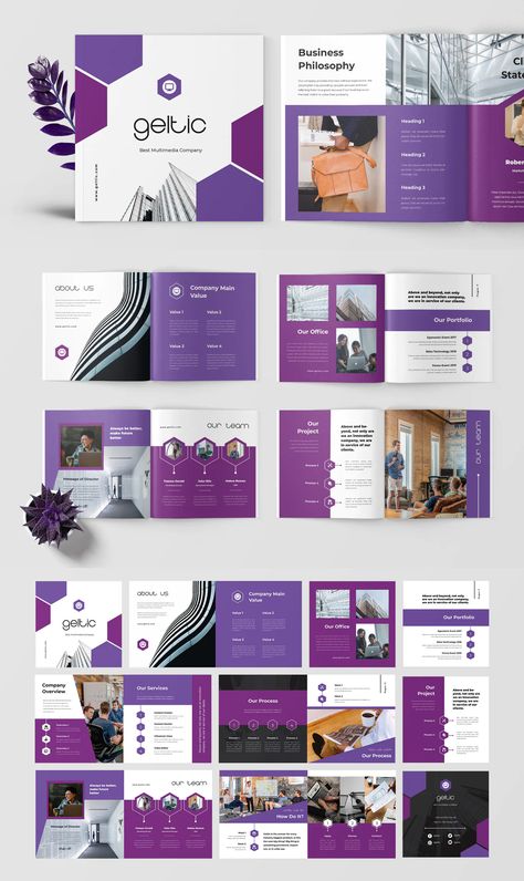 Business Portfolio Brochure Template InDesign INDD - 25 Pages Business Booklet Design, Guide Book Design, Business Portfolio Template, Company Brochure Design, Brochure Design Layouts, Mises En Page Design Graphique, Website Developer, Brochure Design Layout, Company Portfolio