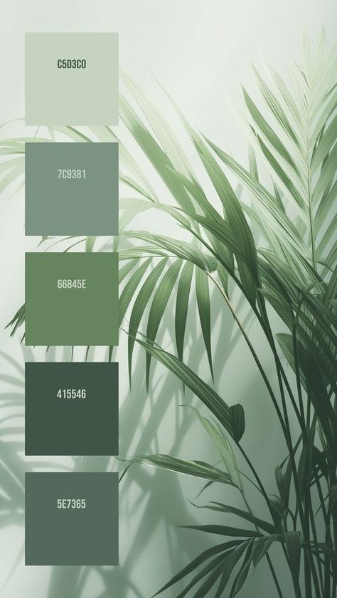 Colors:
C5D3C0 ° 7C9381 ° 66845E ° 415546 ° 5E7365 Beach Color Palettes, Website Color Palette, Color Design Inspiration, Green Palette, Modern Exterior House Designs, Nature Color Palette, Beach Color, Green Colour Palette, Color Palate