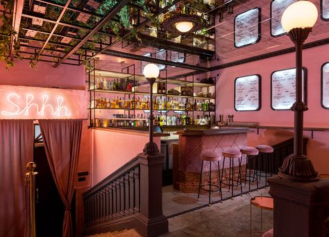 Pink Room Speakeasy on Behance Speakeasy Design, Vintage Bars, Hunter Journal, Amsterdam Bar, Lady Lair, Bar Owner, Bar Mini, Speakeasy Bar, Bar In Casa