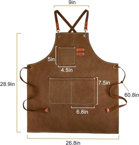 APRONPANDA Canvas Work Aprons for Men with Pockets,Adjustable Strap and Large Pockets Apron,Kitchen Cooking Baking Chef Apron (Brown) : Amazon.co.uk: Home & Kitchen Grill Garden, Chef Aprons, Canvas Apron, Apron For Men, Work Apron, Clear Healthy Skin, Baby Luggage, Meat Thermometer, Work Aprons