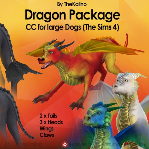 Dragons Packages (Large Dogs) [#ts4_pet] [#ts4_pet_body] [#ts4_pet_acc] [#ts4_bacc_dragon] Sims 4 Dragon, Sims 4 Pets Mod, Los Sims 4 Mods, Sims Pets, Die Sims 4, Sims 4 Challenges, Sims 4 Game Mods, Pet Dragon, Sims 4 Gameplay