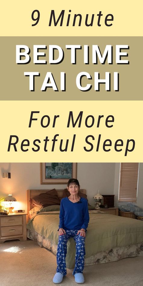 Bedtime Tai Chi For A Good Night's Sleep - Fitness With Cindy Sleep Exercises, Yoga For Sleep, Senior Workout, Fitness With Cindy, Tia Chi, Hip Strengthening Exercises, Exercise Workouts, Tai Chi Exercise, Bedtime Yoga