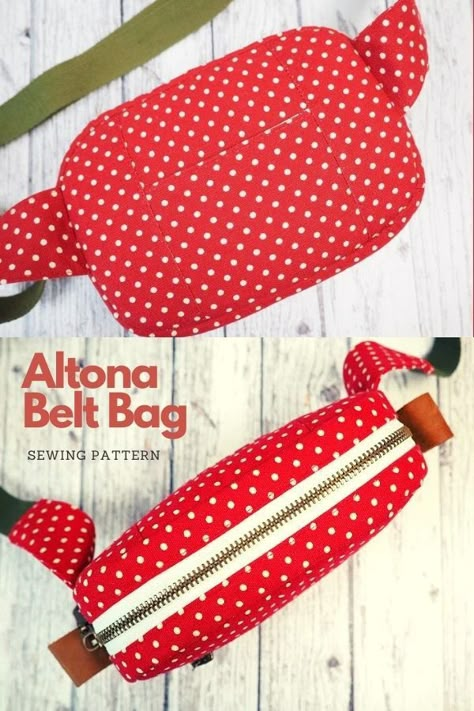 Altona Belt Bag sewing pattern. This is a combo bag and purse and it has some built-in card slots plus a handy coin pocket so that you really can leave all of your other bags and wallets at home. This is one of those little bags (pouches?) that slings low around the hips and provide a secure and hands-free carriage of our essentials. Fanny pack sewing pattern. Bum bag sewing pattern. SewModernBags Belt Bag Sewing Pattern Free, Lululemon Belt Bag Sewing Pattern, Lululemon Belt Bag Pattern, Free Accessory Sewing Patterns, Belt Bag Diy Sewing Projects, Free Belt Bag Pattern, Diy Lululemon Belt Bag, Diy Belt Bag Pattern Free, Sew Belt Bag