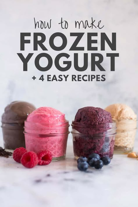 Homemade Frozen Yogurt Recipes, Make Frozen Yogurt, Easy Frozen Yogurt, Chocolate Frozen Yogurt, Healthy Frozen Yogurt, Homemade Frozen Yogurt, Frozen Yogurt Recipes, Cholesterol Lowering, Postre Keto