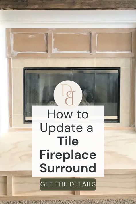 Want to update a builder's grade fireplace? In this post, I'll show you how to bring a tile surround fireplace up to date. Such an easy DIY with amazing results! Fireplace Fixer Upper, How To Redo Fireplace Mantle, Chimney Tile Fireplace Makeovers, How To Change A Fireplace Mantel, Fireplace Facelift Tile, Retiling Fireplace Surround, How To Cover Up Tile On Fireplace, Tile To Brick Fireplace Makeover, Updating Gas Fireplace Surround