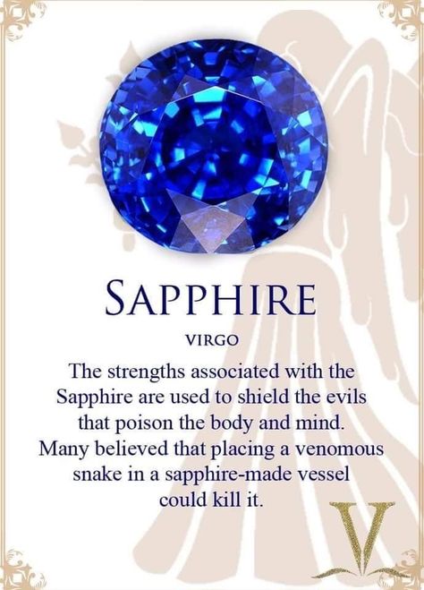 Sapphire Meaning Gemstones, Sapphire Stone Meaning, Virgo Birth Stone, Virgo Sapphire, Virgo Gemstone, Sapphire Meaning, Blue Sapphire Crystal, Birth Stones Chart, Gemstones Chart