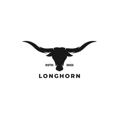 Longhorn Back Tattoo Women, Matching Longhorn Tattoos, Longhorn Logo Design, Texas Bull Tattoo, Longhorn Outline, Texas Longhorn Tattoo, Longhorn Clipart, Longhorn Skull Drawing, Longhorn Silhouette