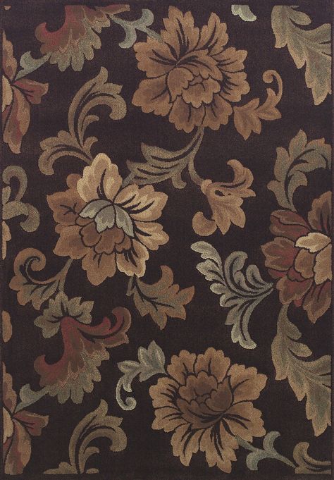 Capri Brown Sable Floral Area Rug Contemporary Color Palette, Rug Direct, Floral Area Rugs, Motif Design, Colorful Curtains, Ivory Rug, Contemporary Area Rugs, Floral Rug, Area Rugs For Sale