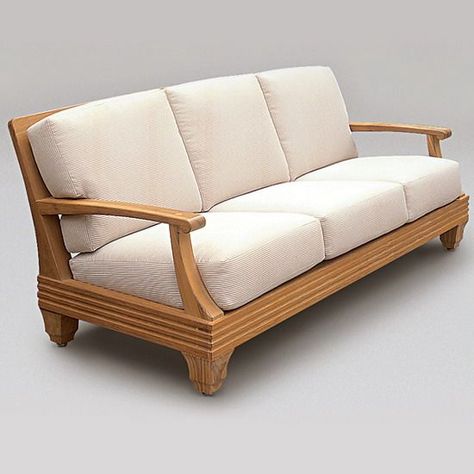 Available through Cabana Home Palazzio Sofa by Giati. Sofa Design Ideas, Couch Beds, Wooden Couch, Sofa Design Wood, Wooden Sofa Set Designs, Rustic Sofa, Target Wall, Kitchen Elegant, Bathroom Chic