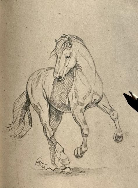 Drawing Horse, Aesthetic Art Anime, Giorgio De Chirico, Horse Art Drawing, Arte Aesthetic, Horse Sketch, Horse Drawings, Horse Drawing, Art Animation