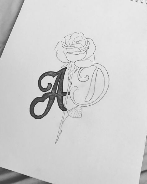 A D Tattoo Letter, A And D Letters Together Love Tattoo, Couples Drawing Sketch, Cool Drawings For Boyfriend, D Letter Drawing, Drawing Ideas Love Boyfriend, D Drawing Letter, Drawing Ideas For Boyfriend For Him