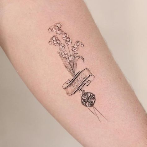 Lily Of The Valley Tattoos, Arm Wrap Tattoo, Wrap Around Tattoo, Around Arm Tattoo, Wrap Tattoo, Sunflower Tattoos, Lily Tattoo, Botanical Tattoo, Tattoos Art