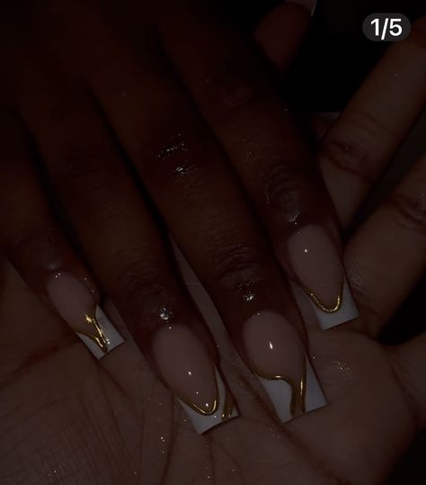 Black Nails For Birthday Ideas, 80s Aesthetic Nails, Simple Concert Nails, Black And Gold Prom Nails Acrylic, Square Nail Aesthetic, Nails To Go With White Dress, Ballerina Nails Designs Ideas Classy, Birthday Nails Libra Short, Birthday Nails October