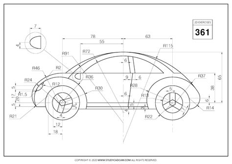 2D CAD EXERCISES 361 - STUDYCADCAM Isometric Drawing Exercises, Autocad Isometric Drawing, Drawing Program, Orthographic Drawing, 3d Geometry, Autocad Tutorial, Mechanical Projects, Mechanical Engineering Design, Drawing Programs