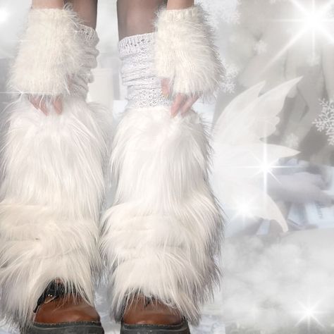 White Fur Leg Warmers, Fuzzy Leg Warmers, Group Cosplay, Fur Leg Warmers, 2025 Fashion, White Fur, Red And Gold, Thigh Highs, Leg Warmers