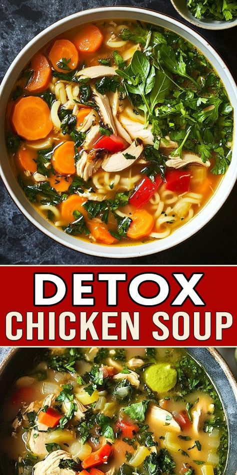 🥣 Nourish your body with this detox chicken soup! Packed with fresh veggies, lean protein, and anti-inflammatory spices for a healthy reset. 🥦🍋 #DetoxSoup #CleanEating Fall Detox Soup, Detox Southwest Soup, Debloating Soup, Soup Broth Diet, Chicken Broth Vegetable Soup, Clean Broth Soup, Keto Chicken Broth Soup, Clean Chicken Soup, Simple Chicken Broth Soup