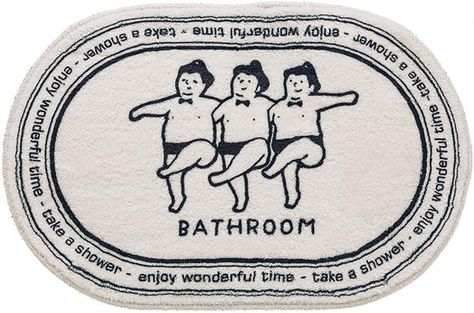 Floor Carpet Bedroom, Black And White Bathroom Rug, Fun Bath Mats, Colorful Beach House, Funny Bath Mat, Cute Door Mats, Bathroom Cute, White Bathroom Rug, Cute Bath Mats