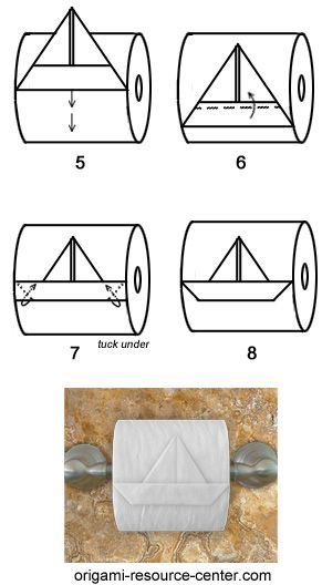 Toilet Paper Folding, Toilet Paper Origami, Toilet Paper Art, Towel Folding, Origami Boat, Toilet Paper Crafts, Folding Origami, Paper Origami, Paper Boat