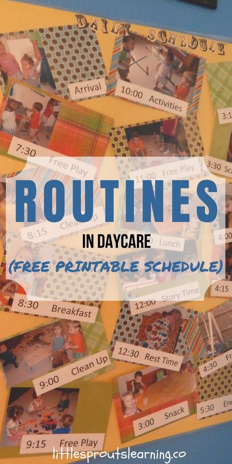 Keeping Routines in Home Daycare can help make your day fun and easier. Use this free printable schedule to plan out your days of fun with kids. Toddler Daycare Schedule, Infant Daily Schedule, Daycare Schedule Ideas, Home Daycare Schedule, Daycare Daily Schedule, Inhome Daycare, Daycare Schedule, Daycare Lesson Plans, Daily Schedule Kids