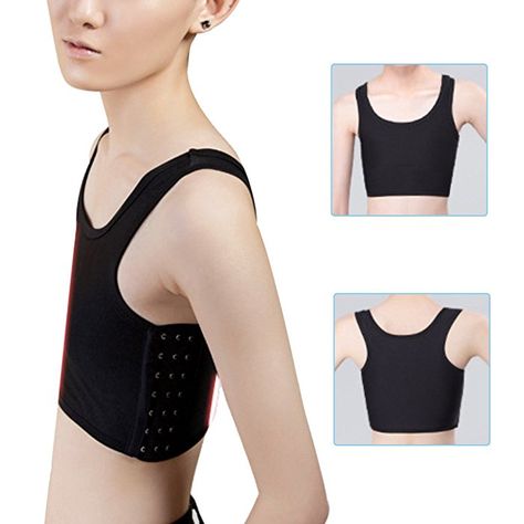 Chest Binder Aesthetic, Binders Chest, Flat Chested Outfits, Chest Binder, Childhood Aesthetic, Trans Boys, Detroit Become Human Connor, Diy Tops, Short Tank Top