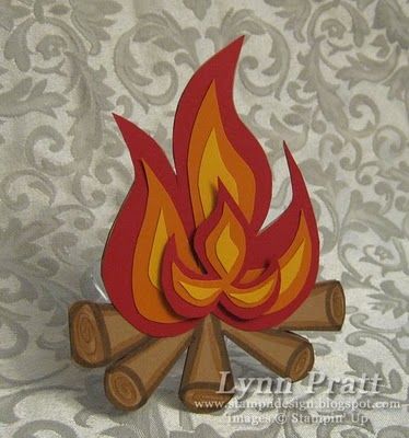 Bonfire Card - Free Template - This would be great for a summer party invite Paper Fire, Camping Party, Camping Theme, Cub Scouts, Punch Art, Scrapbook Embellishments, Bulletin Board Ideas, Paper Cut, Teaching English