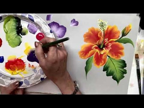 (38) Learn to Paint One Stroke With Donna | Donna Dewberry 2024 - YouTube Donna Dewberry Painting, Paint With Me, Donna Dewberry, On Live, Painting Tutorials, Learn To Paint, Tropical Flowers, Project Ideas, Decorative Painting