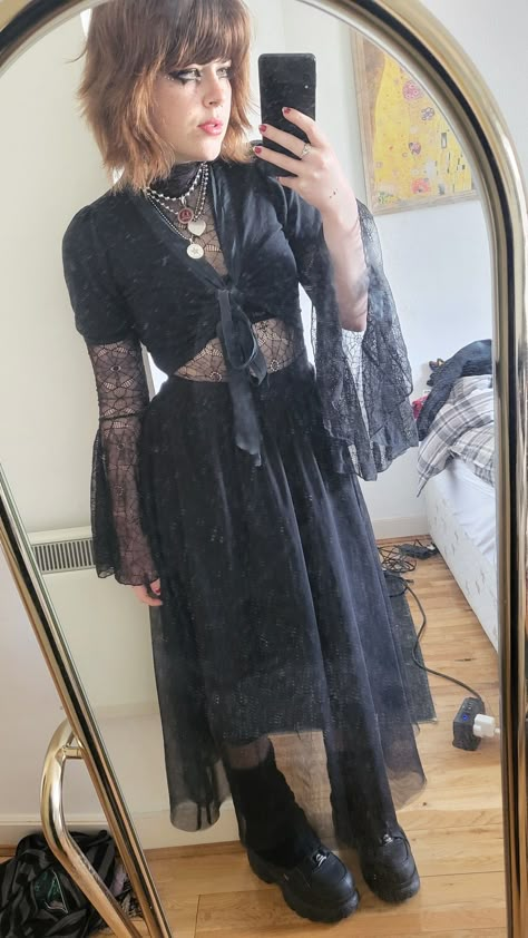 #goth #alt #hair #inspo #fashion #necklace #alternative #gothic #fits #outfit #ireland #dublin Goth Outfits Feminine, Whimsi Goth Outfit, Colourful Goth Outfit, Maximalist Goth Fashion, Eclectic Goth Fashion, Summer Outfit Goth, Goth Picnic Outfit, Simple Goth Outfits For School, Layered Goth Outfit