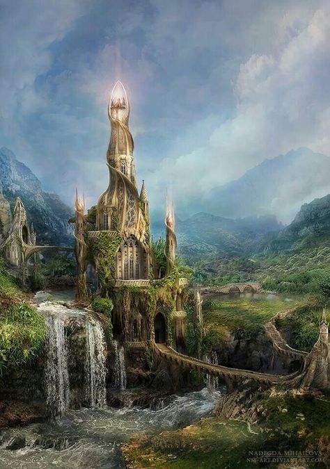 Mystical Castle Fantasy Castles, Fantasy Worlds, Fantasy Castle, Fantasy City, World Of Fantasy, Fantasy Wedding, Fantasy Setting, Fantasy Places, Floral Shop