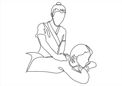 Massage Art, Relaxed Woman, Massage Logo, Remedial Massage, Back Massage, Pointing Hand, Professional Massage, Continuous Line Drawing, Hand Drawn Logo