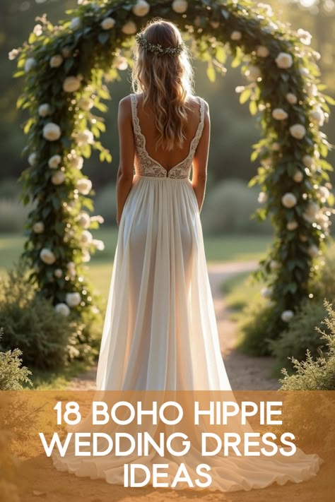 Did you know that wedding dress boho hippie styles can capture the free spirit of your big day? Discover flowy, romantic gowns that scream individuality, perfect for bohemian brides. Step into a world of rustic, vintage, and ethereal dresses that promise to make you feel effortlessly beautiful. Explore the latest designs with lace, fringe, and floral touches that redefine boho chic. Unlock the secret to a dreamy, unconventional wedding look! Wedding Vow Renewal Dress Blush Pink, Simple Lace Wedding Dress Beach, Beltane Wedding Dress, Rustic Modern Wedding Dress, Simple Flowy Wedding Dress Boho, Simple Woodsy Wedding Dress, Beach Wedding Dresses Boho, Woodsy Wedding Dress Boho, Whimsical Tulle Wedding Dress