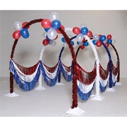 Patriotic 4-arch Tunnel Parade Float Decorating Kit Christian Floats For Parade, Veterans Day Float Ideas, Patriotic Parade Float Ideas, Winter Parade Float, Holiday Parade Floats, Parade Float Theme, Mardi Gras Parade Float, Parade Float Ideas, Mardi Gras Float