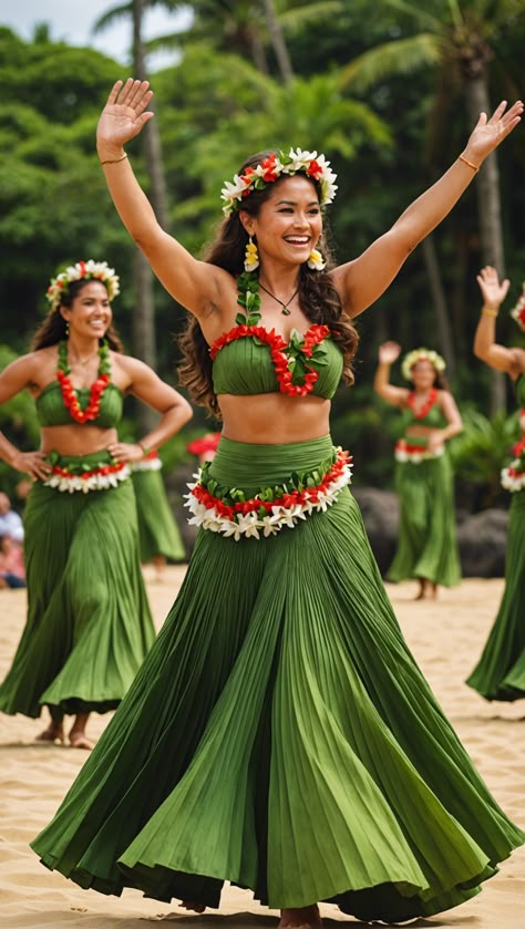 Hula Dancing Hawaii: An Authentic Cultural Guide Hawaii Hula Outfit, Hawaiian Clothing Traditional, Hawaiian Culture Outfit, Hawaii Style Outfit, Hawaii Traditional Outfits, Islander Outfit, Hawaii Party Outfit Ideas, Polynesian Wedding Dress, Diy Hula Skirt