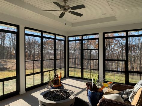 Vinyl Pane Windows Gallery - Sunroom Solutions Sun Porch Remodel, Modern Four Season Room, Sunroom With Garage Doors, Black Windows Sunroom, Enclosed Decks With Windows, Eze Breeze Windows Sunrooms, 3 Season Room Ideas Patio Enclosures, 3 Season Porch Ideas Sunroom, Enclosed Patio Ideas Sunroom