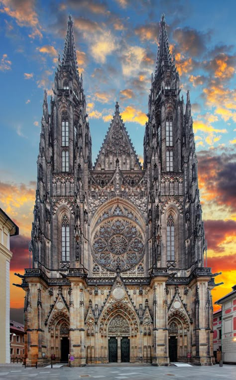 Prague Photography, Old Cathedral, St Vitus Cathedral, Prague Photos, St Vitus, Romanesque Architecture, Gothic Cathedrals, Gothic Cathedral, Gothic Church