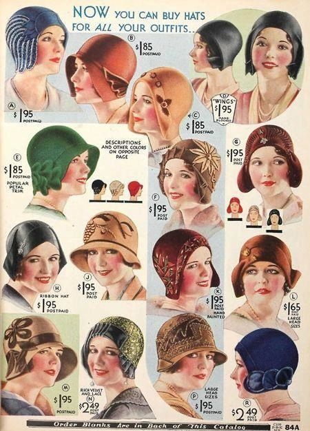 Jazz Era Fashion, Musketeer Hat, Estilo Charleston, 1920s Hats, 1920s Hat, Flapper Hair, 1920s Fashion Women, Tam O' Shanter, Cloche Hats