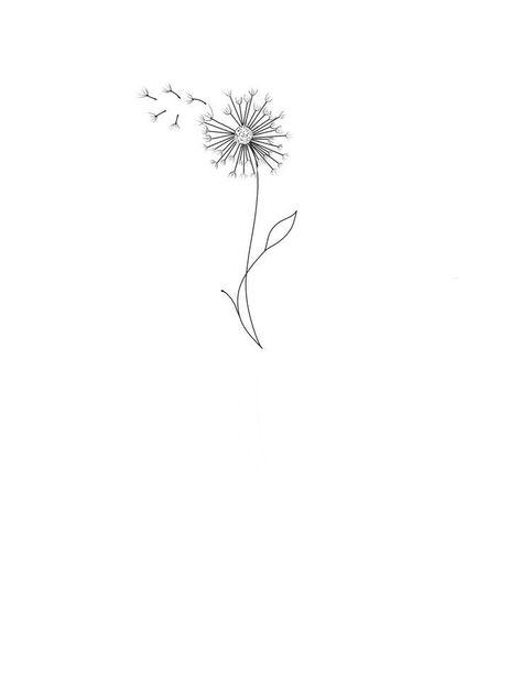 Tattoos Dandelion, Book Doodles, Dandelion Tattoo Design, Dandelion Tattoo, Small Pretty Tattoos, Petite Tattoos, Small Hand Tattoos, Mountain Tattoo, Henna Tattoos