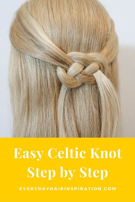 How to celtic knot Hairstyle For Beginners, Hair Knot Tutorial, Celtic Knot Hair, Knot Hairstyle, Celtic Braid, Celtic Hair, Medieval Hairstyles, Medium Hair Styles For Women, Easy Updo Hairstyles